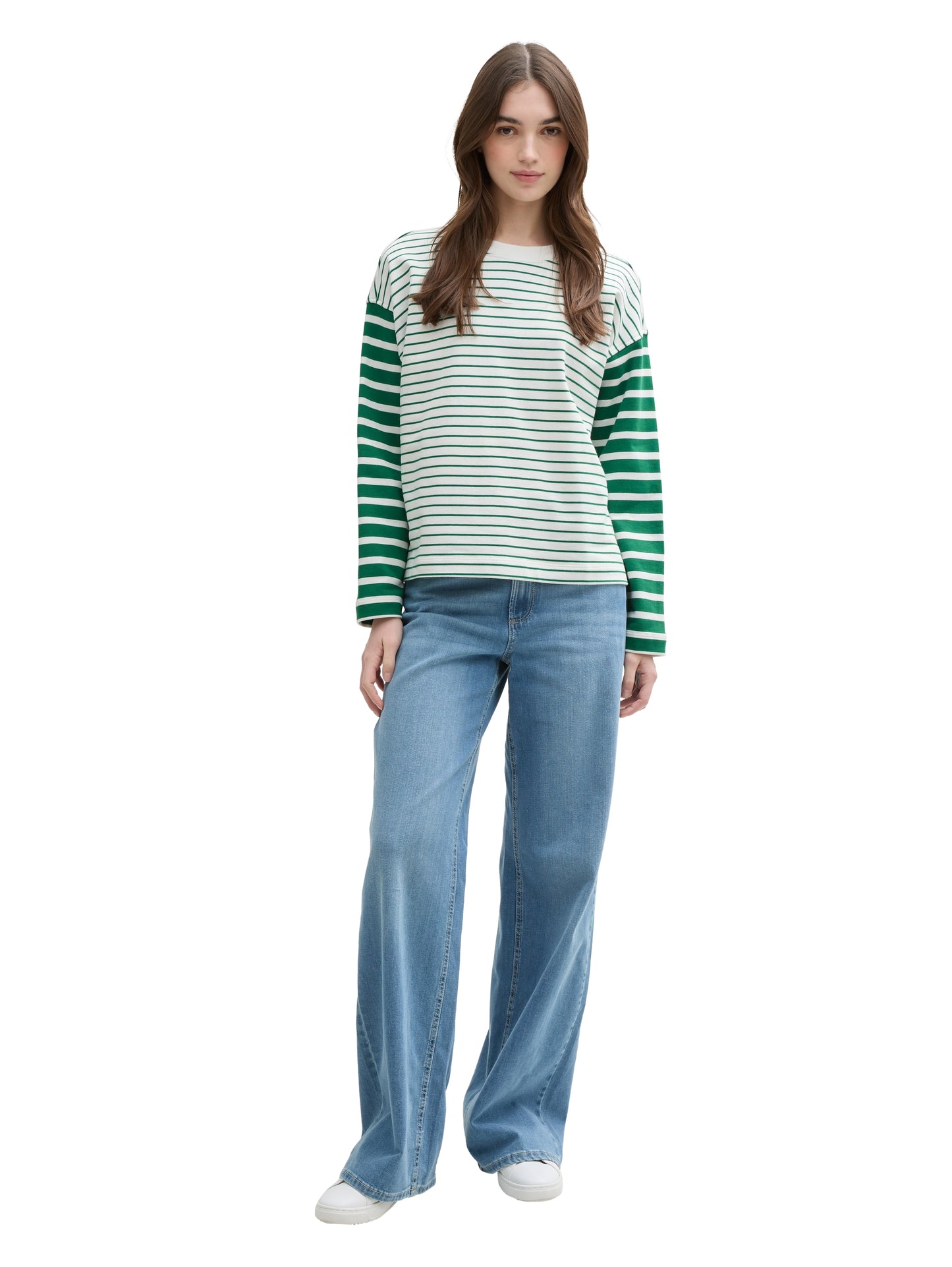 Loose Fit Sweatshirt mit Streifenmuster