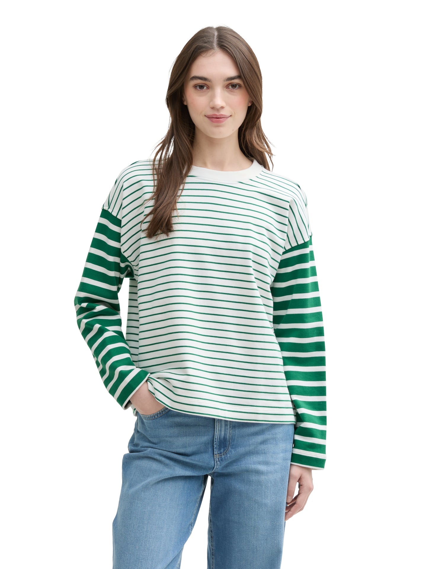 Loose Fit Sweatshirt mit Streifenmuster