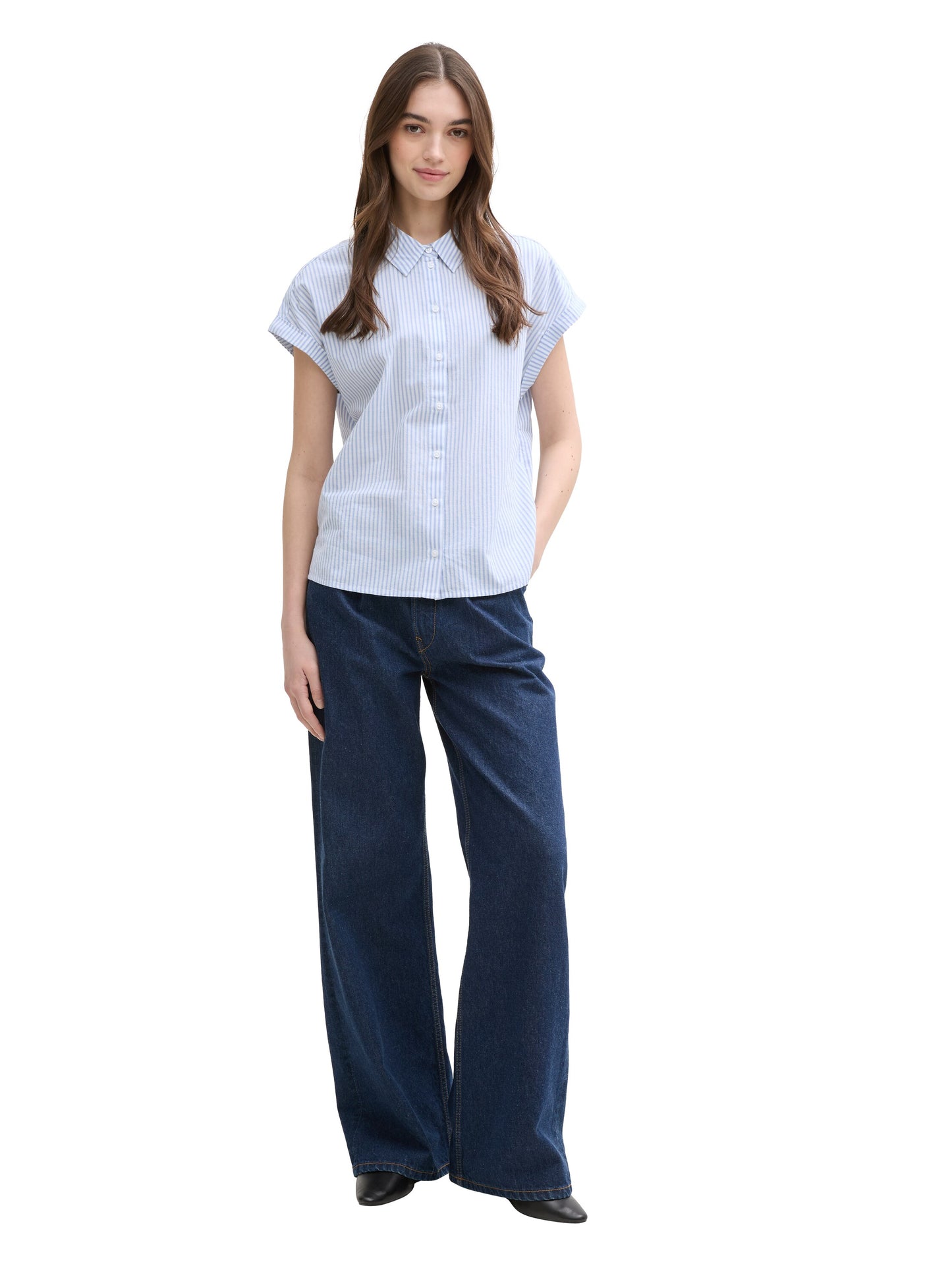 Loose Fit Bluse mit Streifenmuster