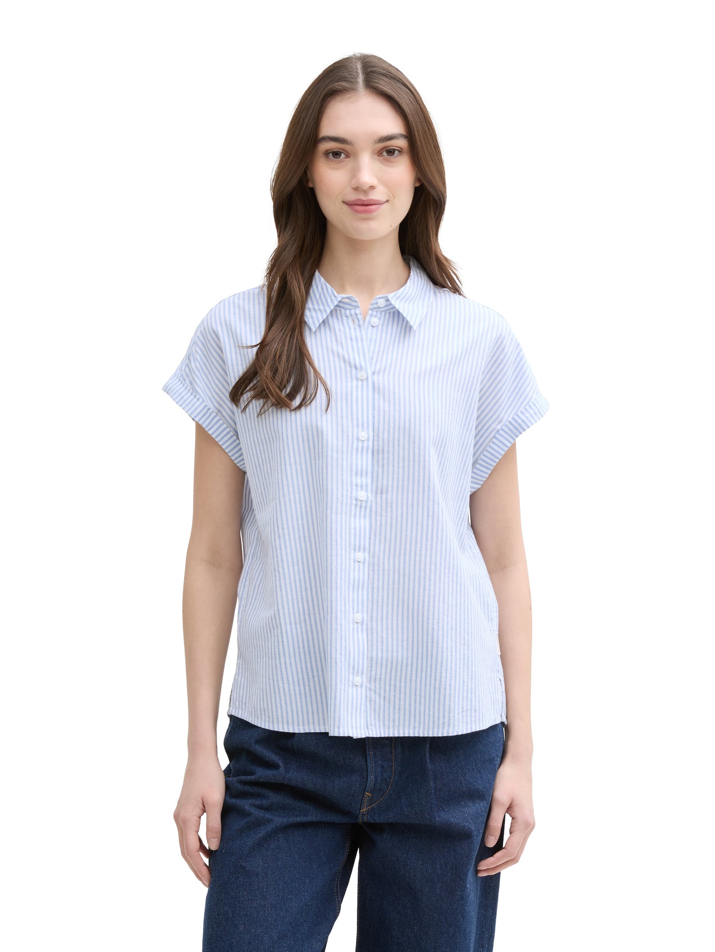 Loose Fit Bluse mit Streifenmuster