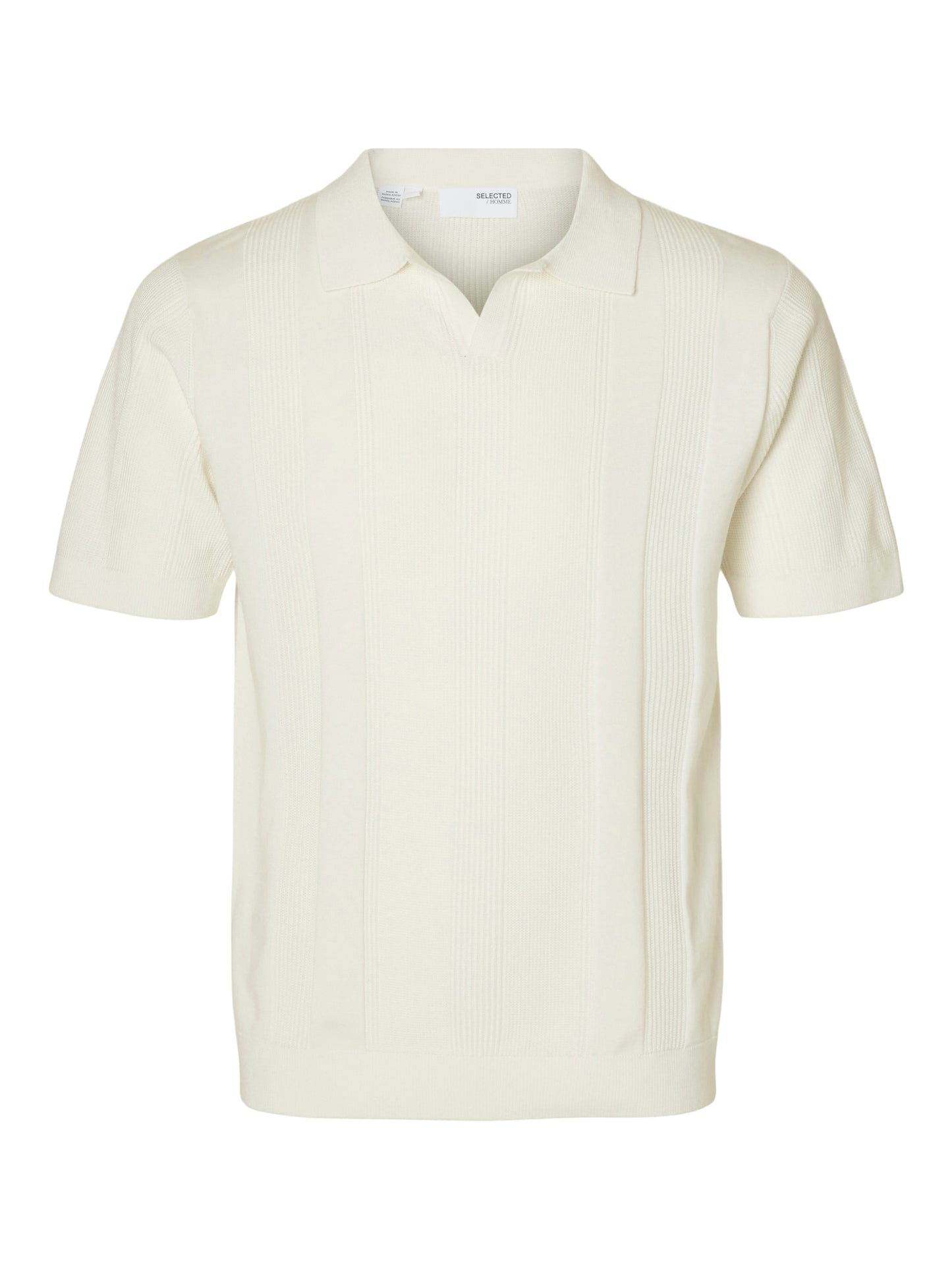 SLHCHANNING SS KNIT STRUCTURE OPEN POLO