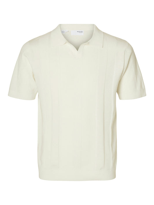 SLHCHANNING SS KNIT STRUCTURE OPEN POLO