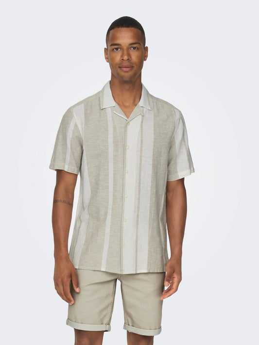 ONSCAIDEN SS STRIPE LINEN RESORT NOOS