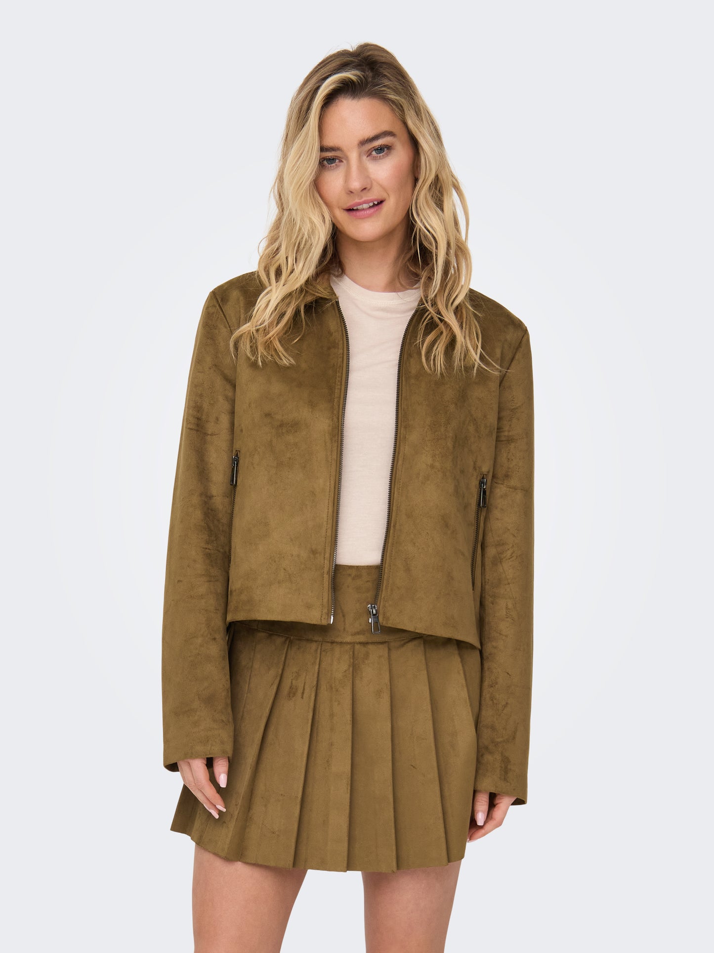 ONLTULIP FAUX SUEDE ZIP JACKET OTW