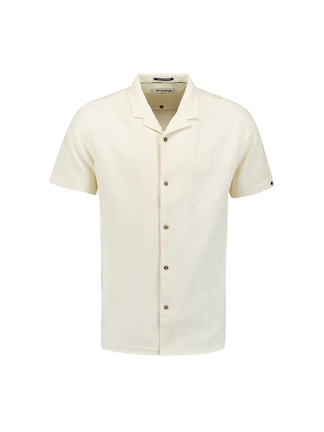 Shirt Short Sleeve Revers Collar Solid Structure