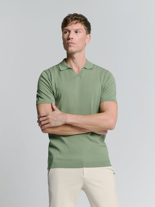 Pullover Short Sleeve Polo V Solid