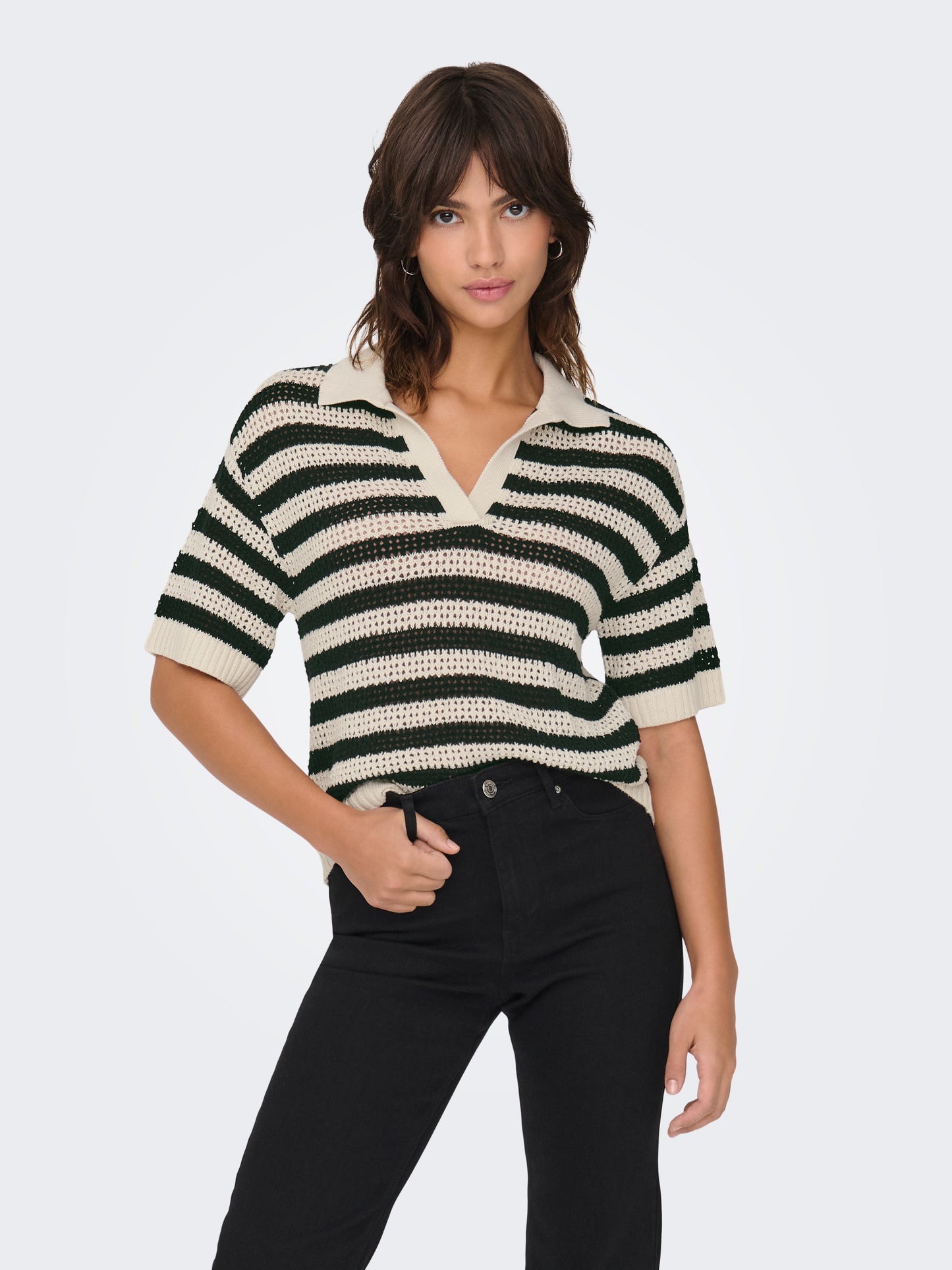 JDYTIKKA S/S POLO PULLOVER KNT NOOS