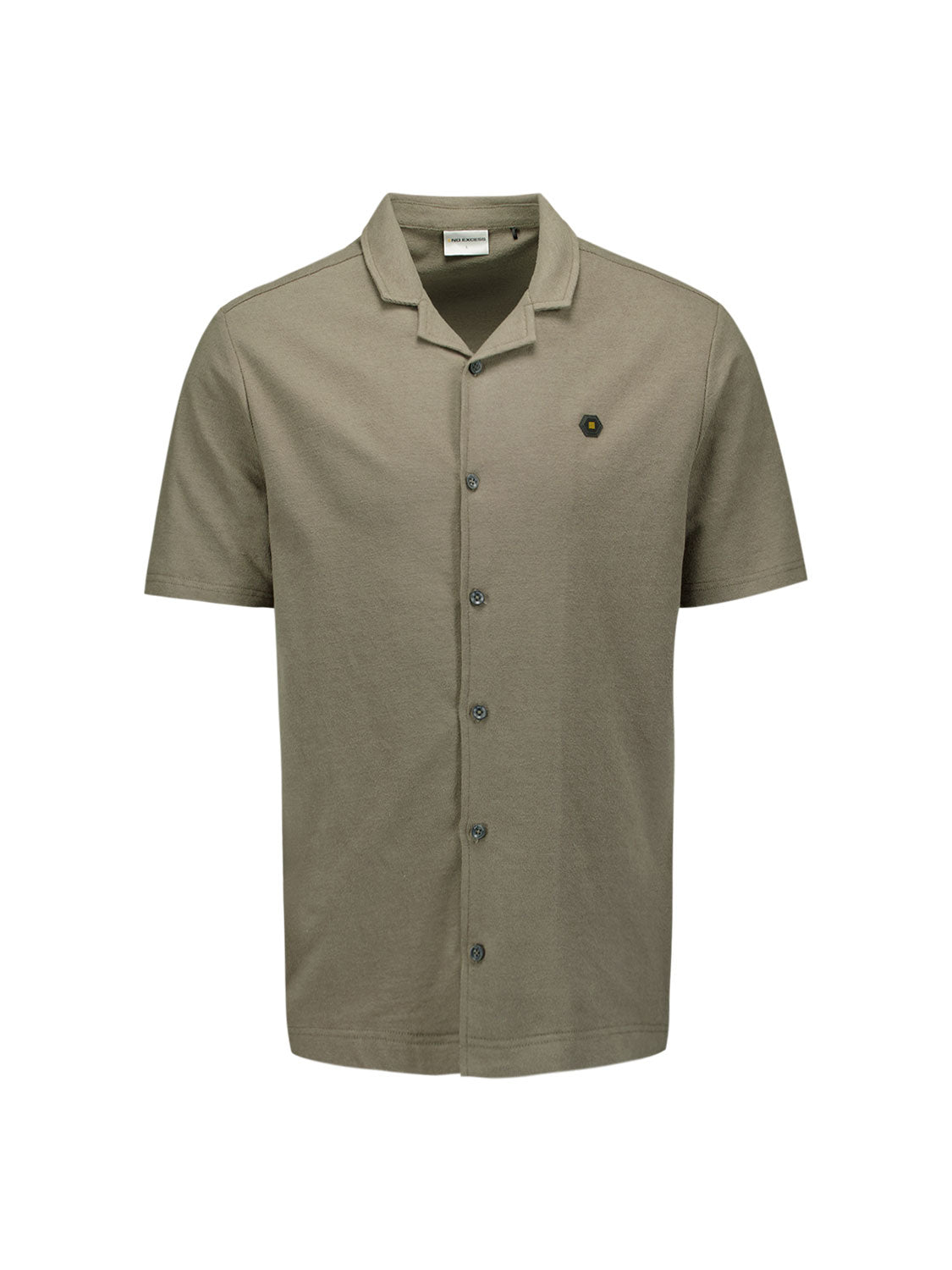 Shirt Short Sleeve Jersey Revers Collar Solid Terry