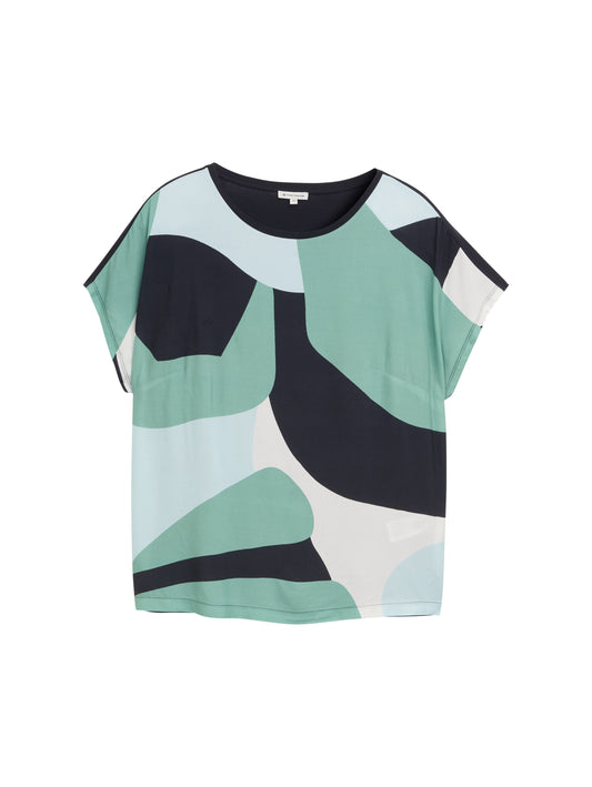 Plus Size - T-Shirt im Material-Mix