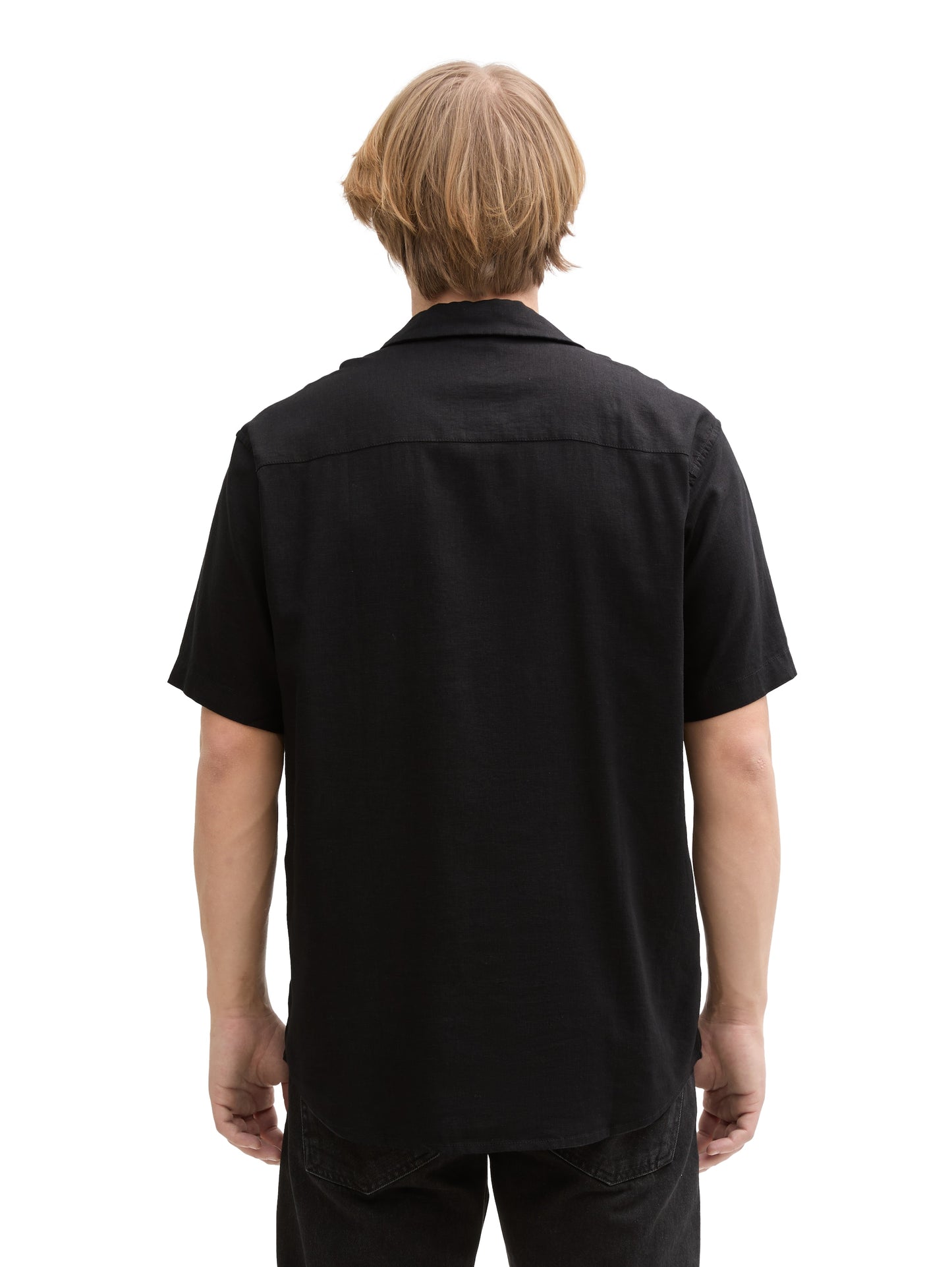 Relaxed Fit Kurzarmhemd mit Leinenanteil