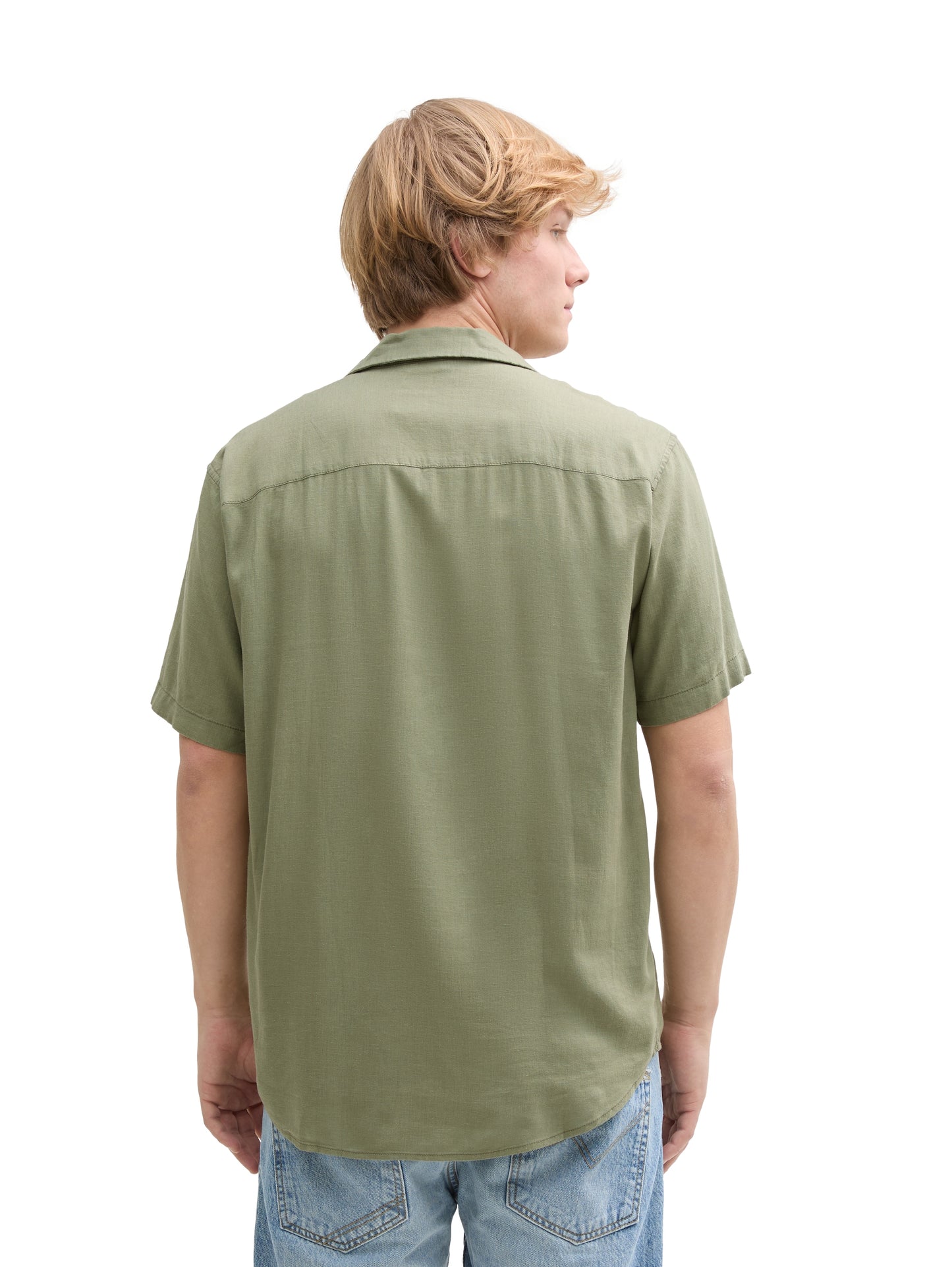 Relaxed Fit Kurzarmhemd mit Leinenanteil