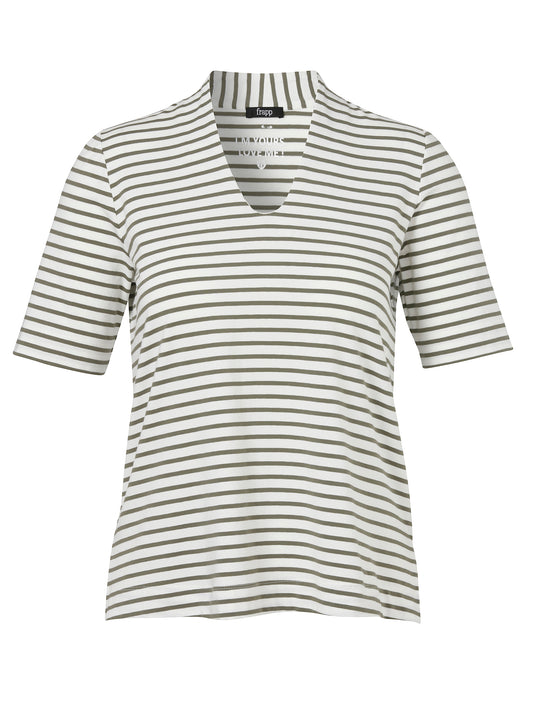 T-Shirt V-Ausschnitt 1/2 Arm Ringel