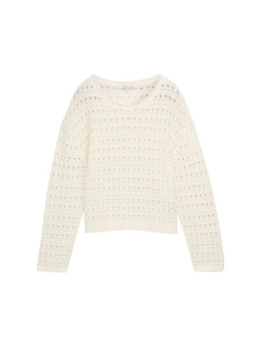 Relaxed Fit Strickpullover mit Lochmuster