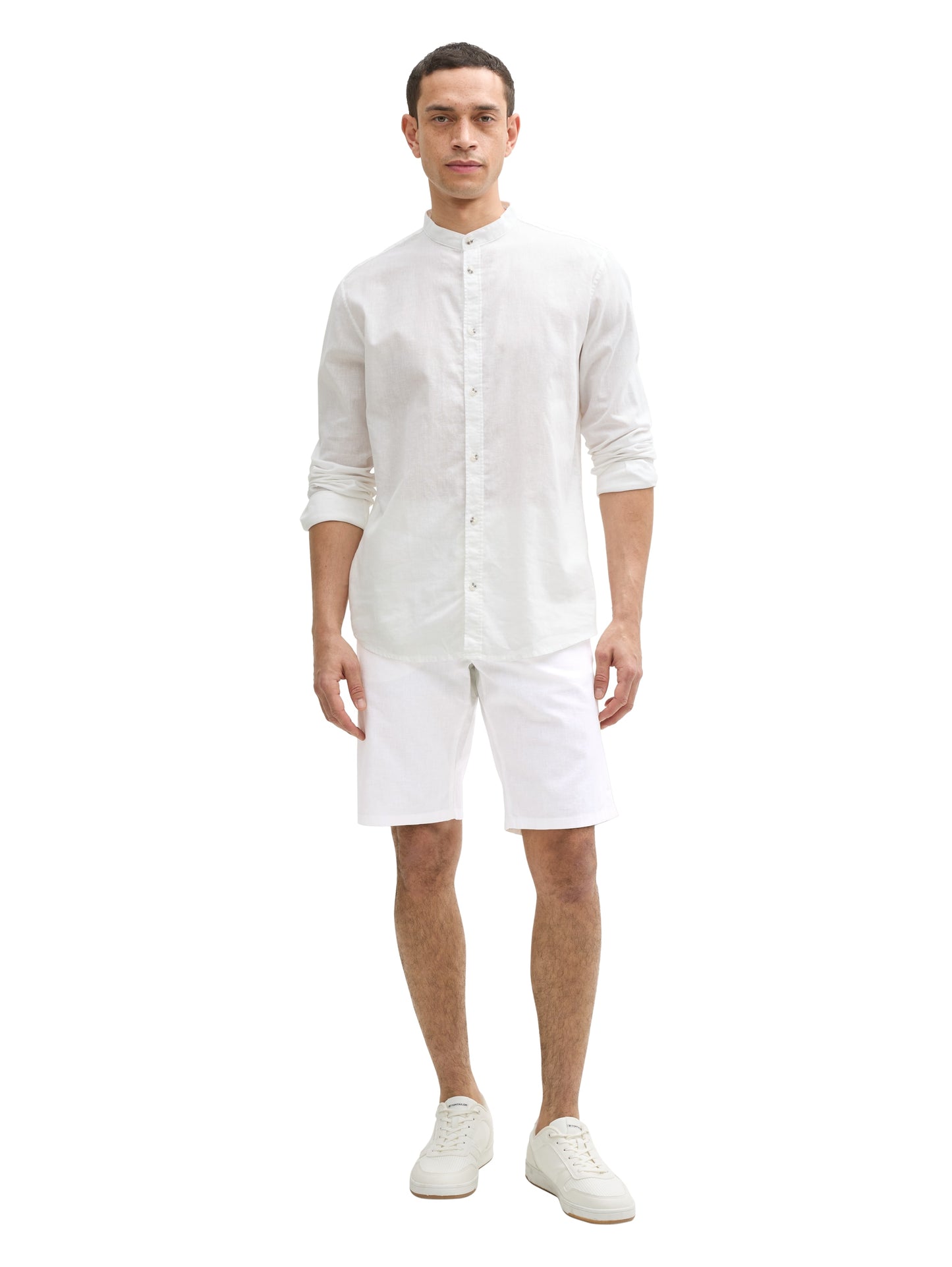 Slim Chino Shorts mit Leinenanteil