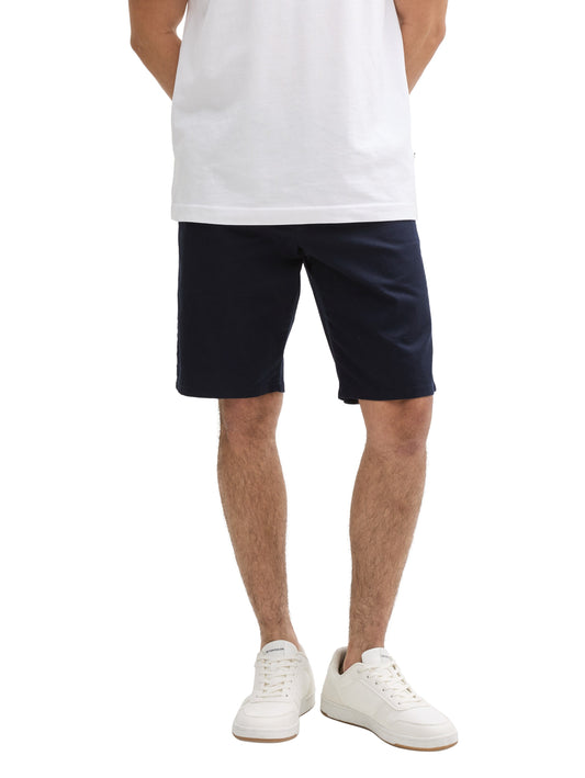 Slim Chino Shorts mit Leinenanteil