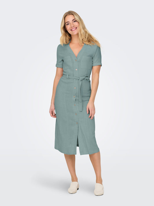 ONLSIESTA SS LIN BL SHIRT DRESS PNT NOOS
