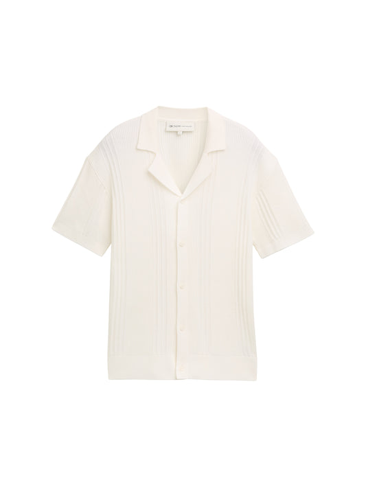 Relaxed Fit Strickhemd im Polo-Look