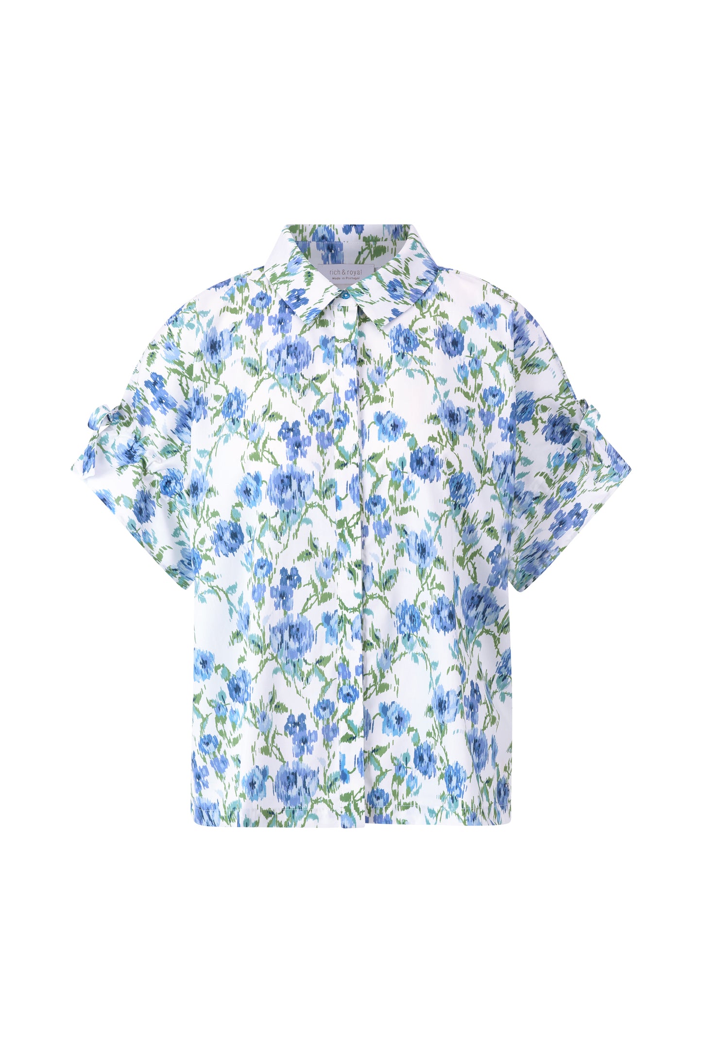 Printed cotton blouse with details
