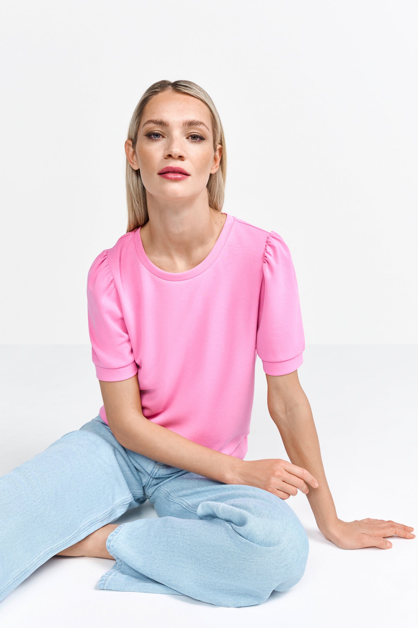 Scuba Shirt with Puff Sleeves