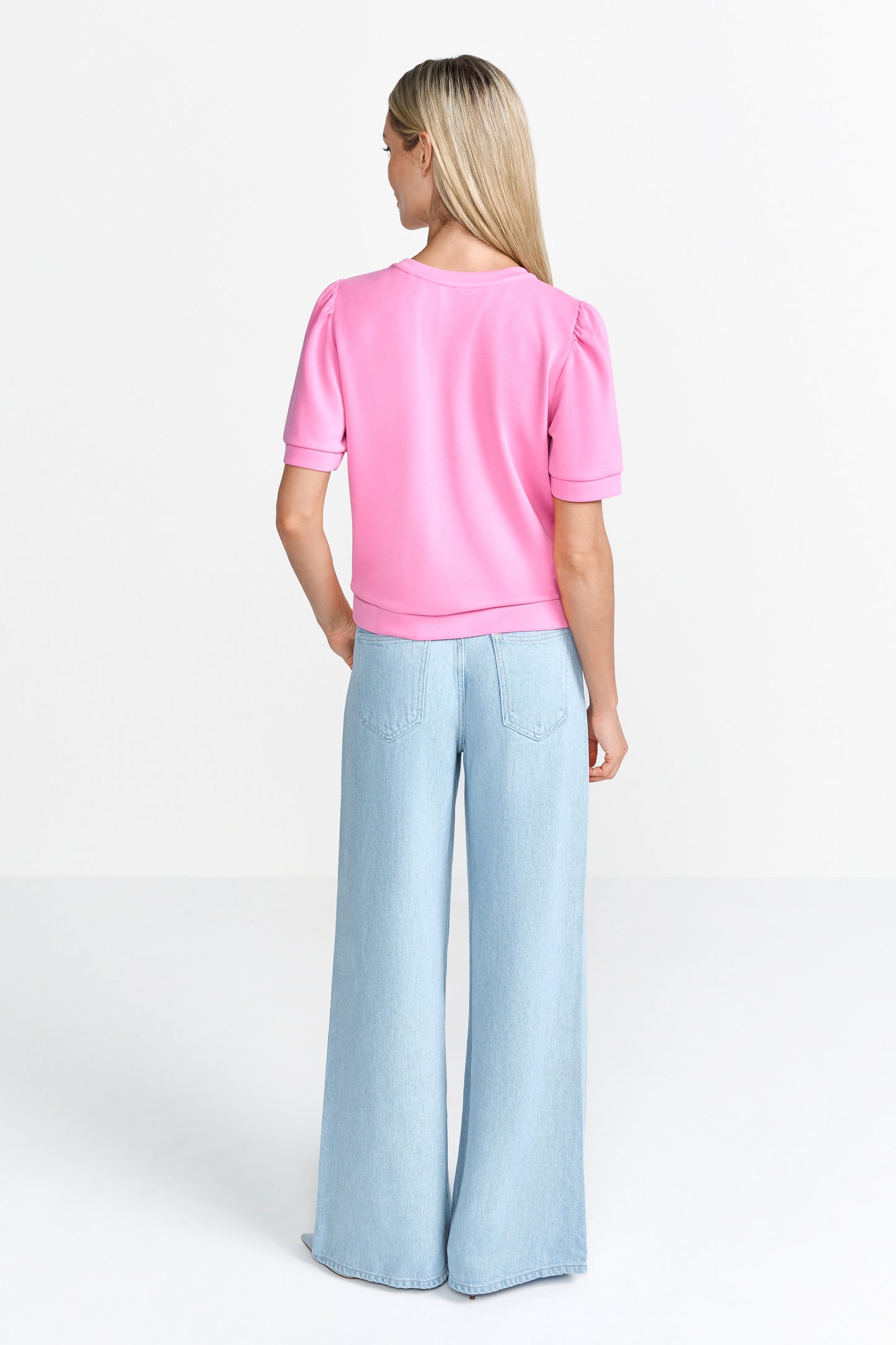Scuba Shirt with Puff Sleeves