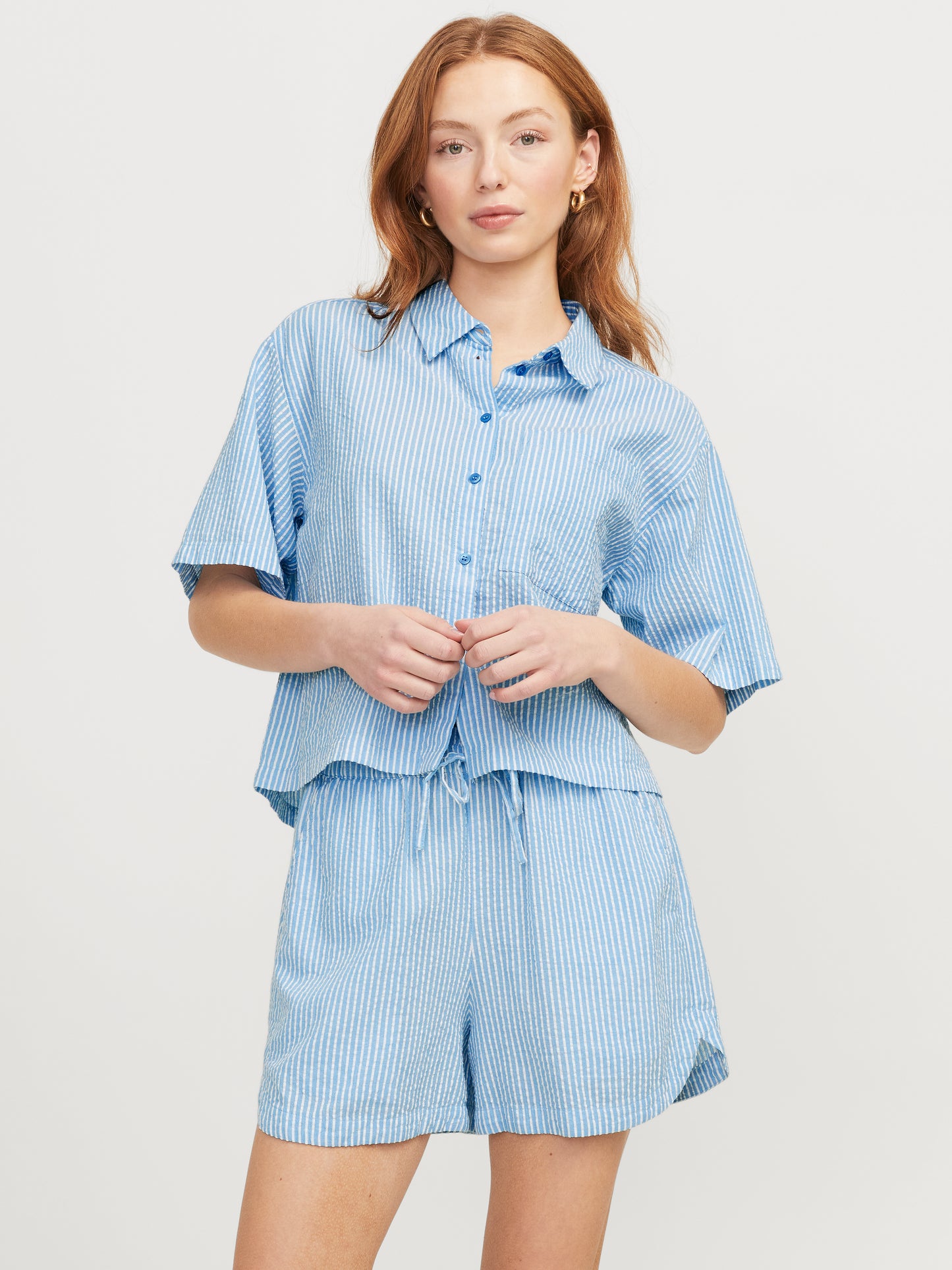 JXWINDY SEERSUCKER SS SHIRT WVN SN