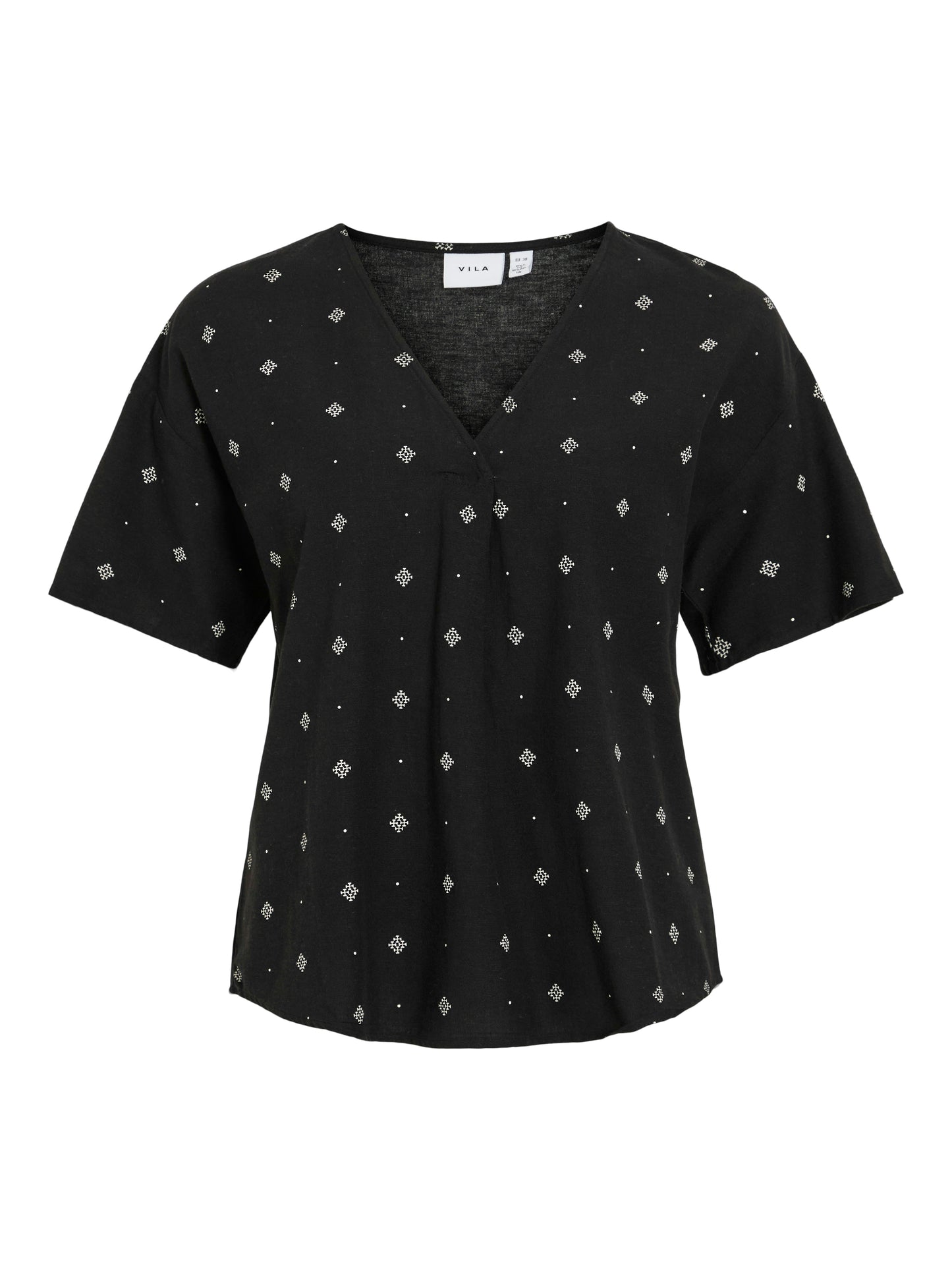 VIPRISILLA PRINT V-NECK S/S TOP/1