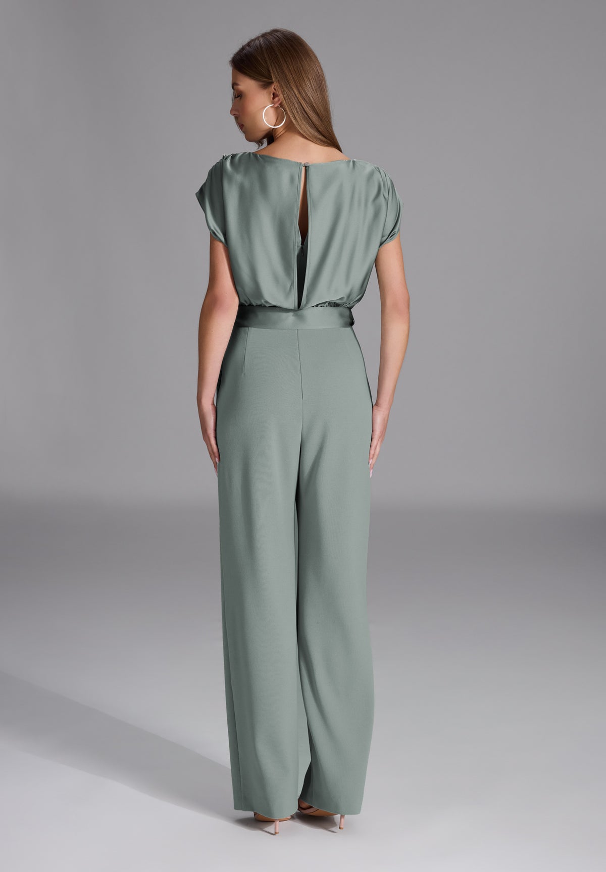 Jumpsuit aus Material-Mix