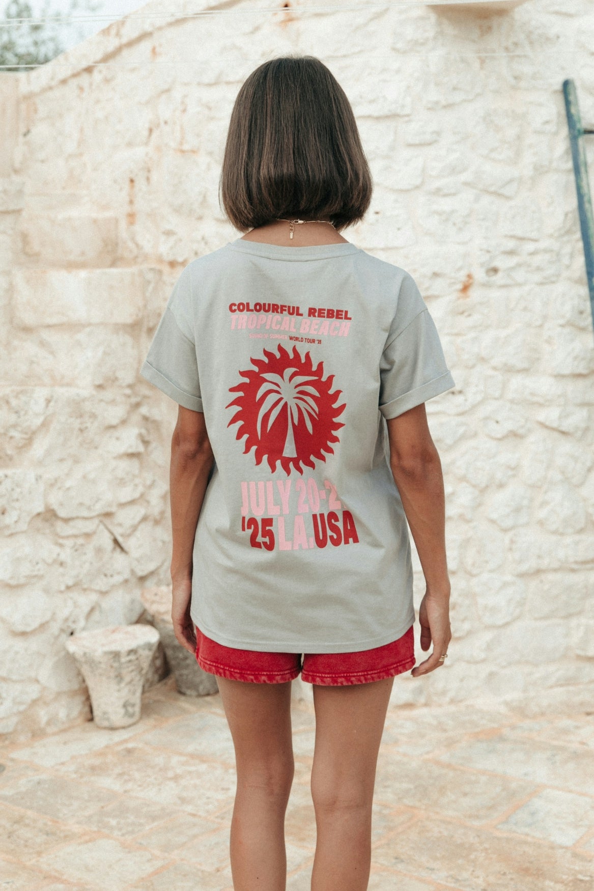 Tropical Beach Tour Boxy Tee