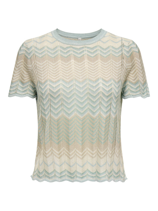 ONLALVIRA LIFE SS GLITTER O-NECK KNT