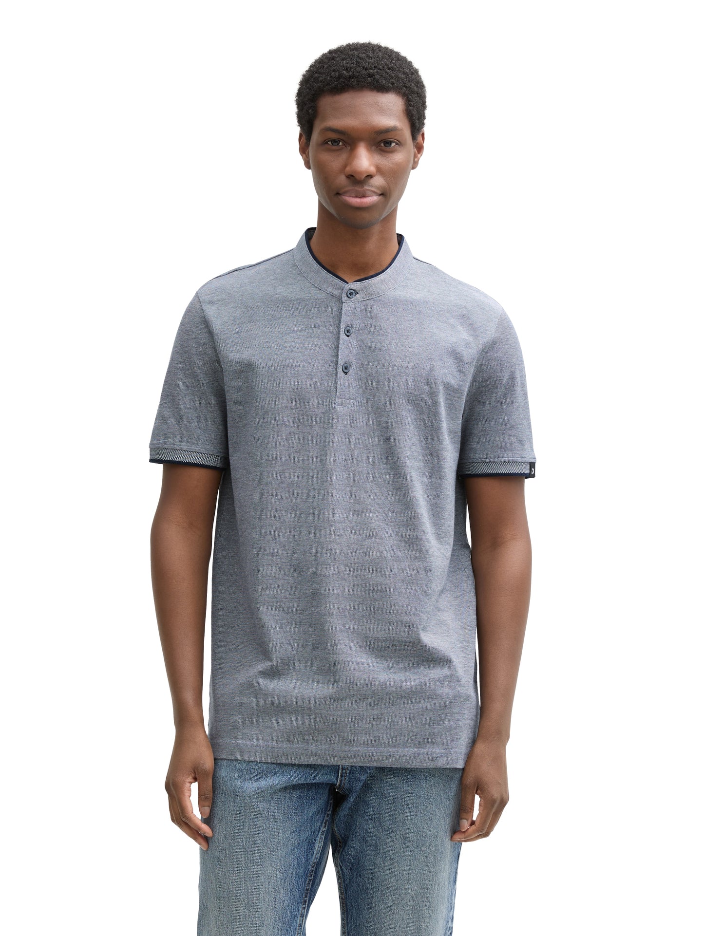 Piqué Poloshirt mit Stehkragen