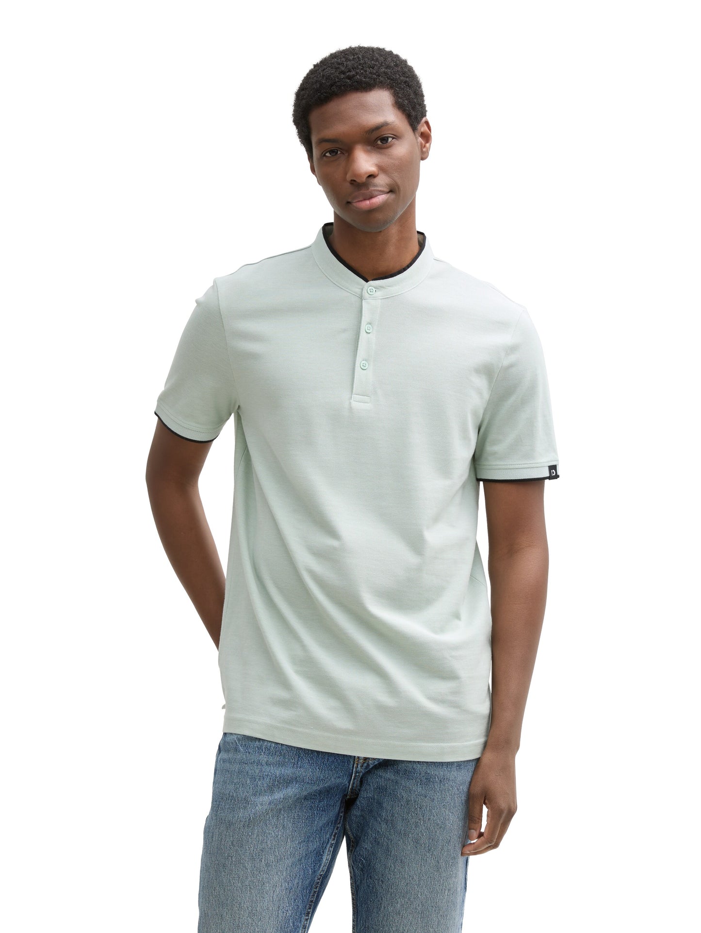 Piqué Poloshirt mit Stehkragen