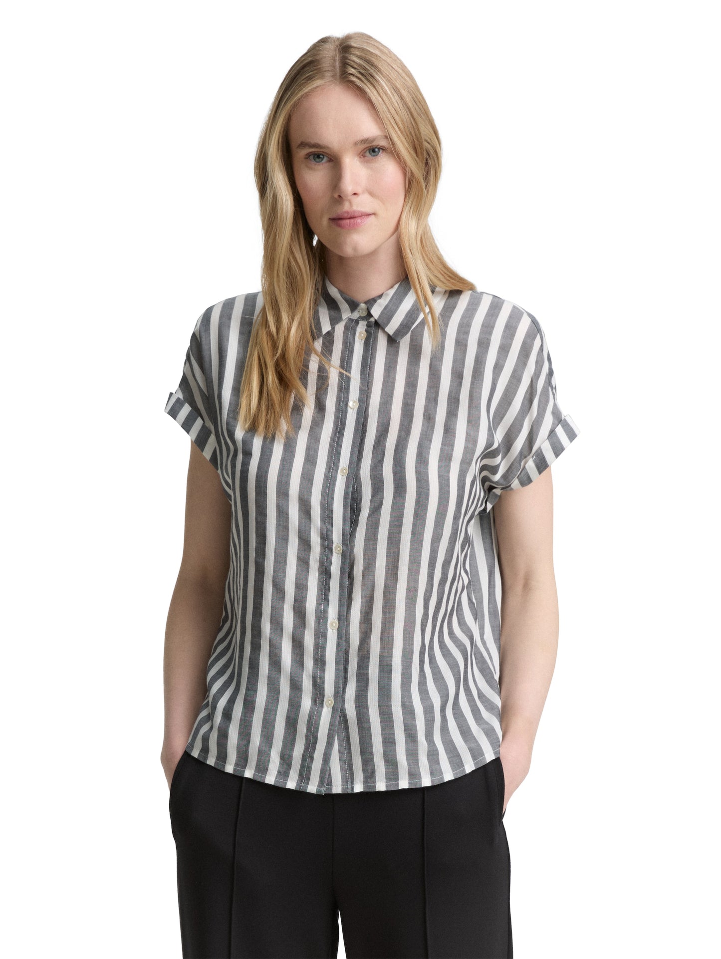 Loose Fit Bluse mit Streifenmuster