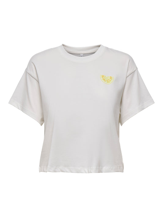 ONLANNBEL LIFE S/S BOXY CROP TEE CS JRS