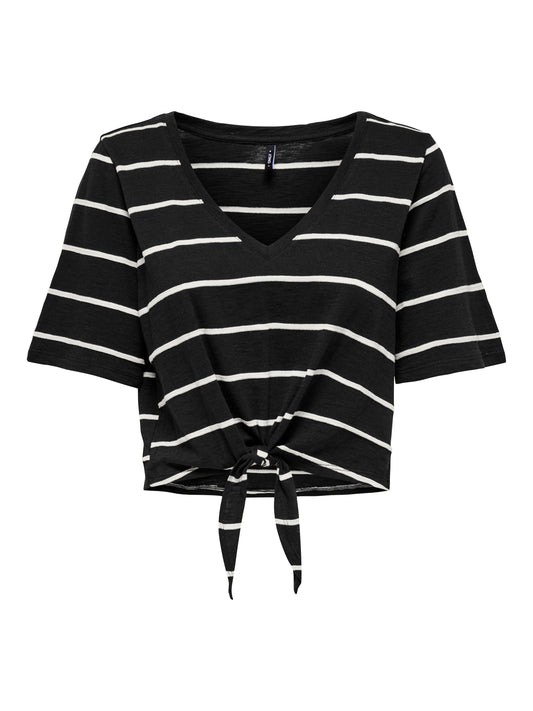 ONLSUMMER S/S V-NECK KNOT TOP JRS