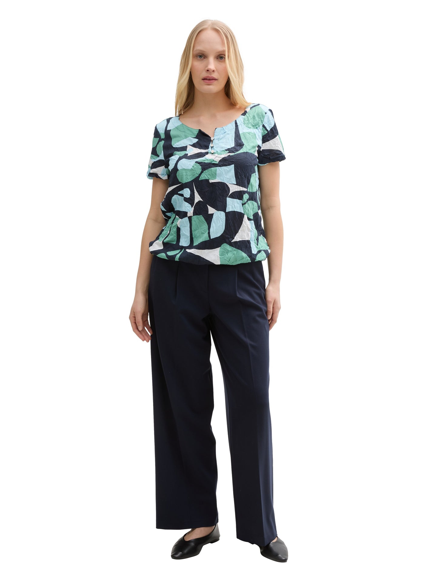 Crinkle T-Shirt mit Muster