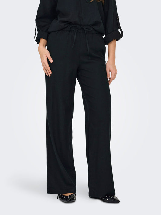 ONLCARO MW LINEN BL PULL-UP PANT CC PNT