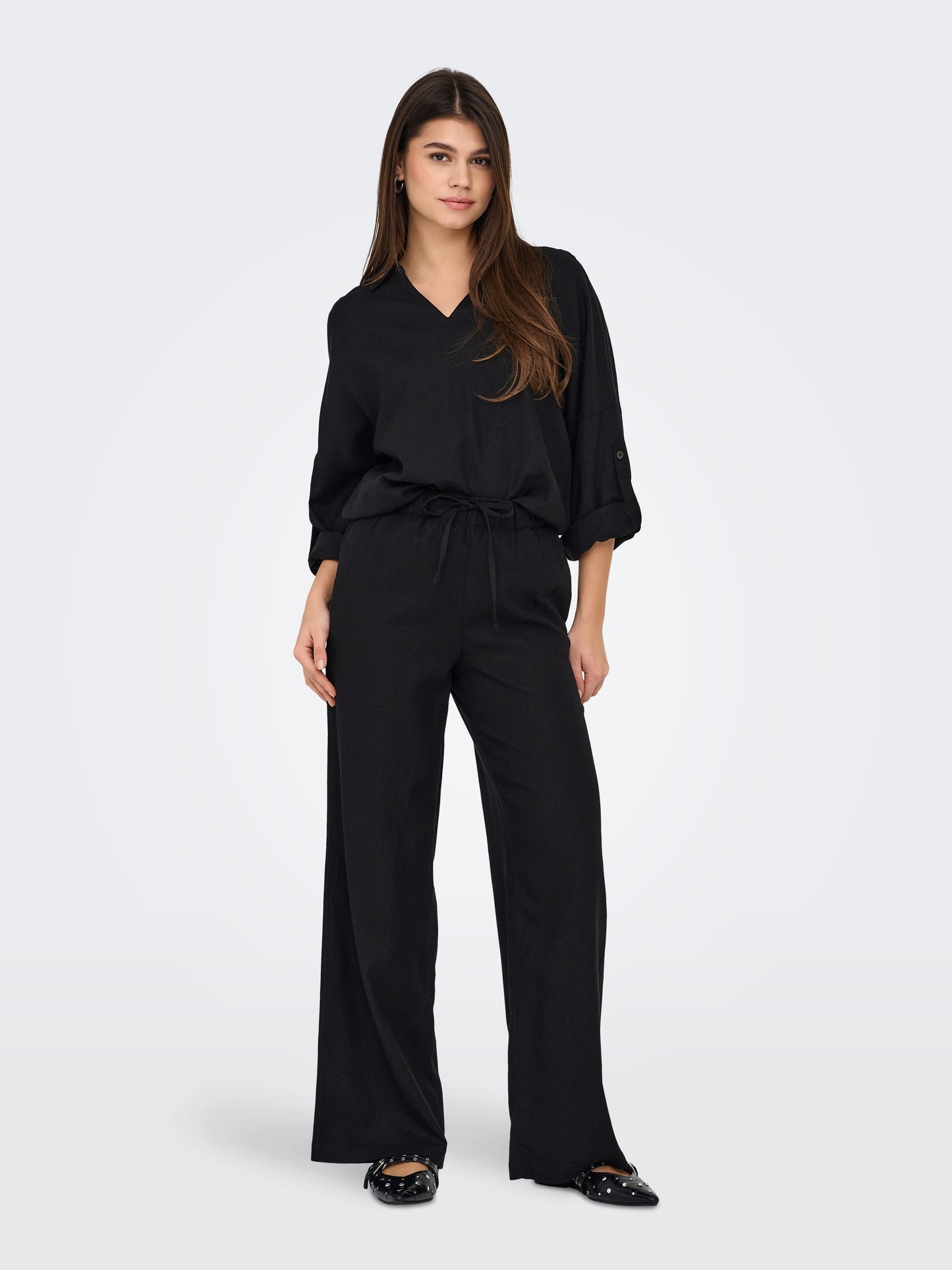 ONLCARO MW LINEN BL PULL-UP PANT CC PNT