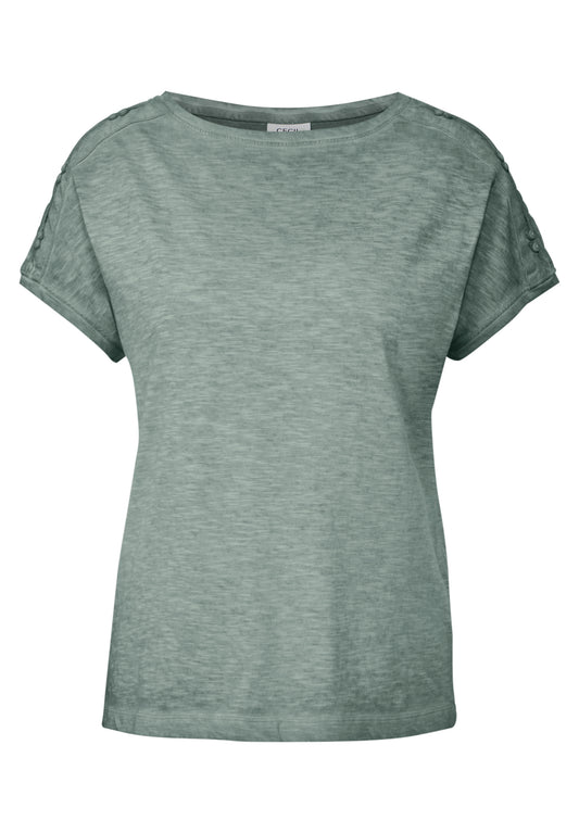 T-Shirt mit Knopfdetail