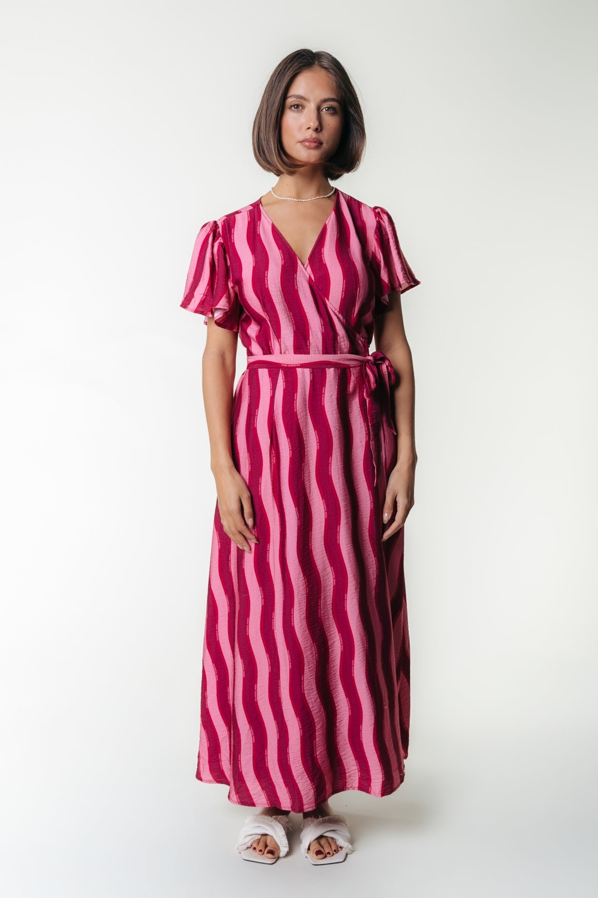 Ava Striped Real Wrap Maxi Dress SS