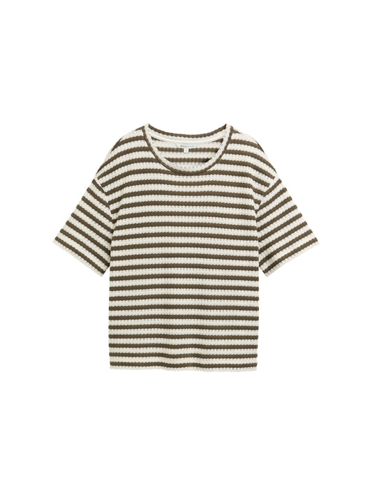 Boxy Fit Sweatshirt mit Streifenmuster