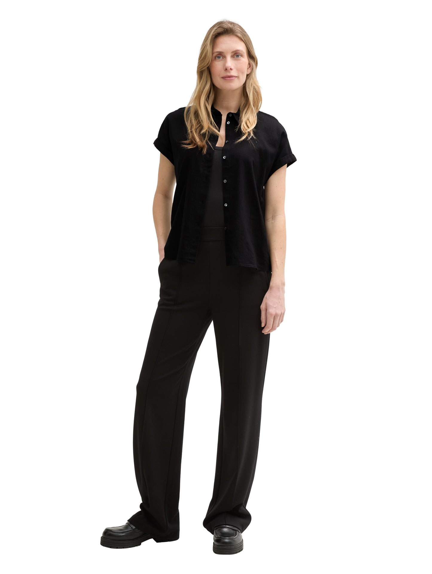 Loose Fit Bluse mit Leinenanteil