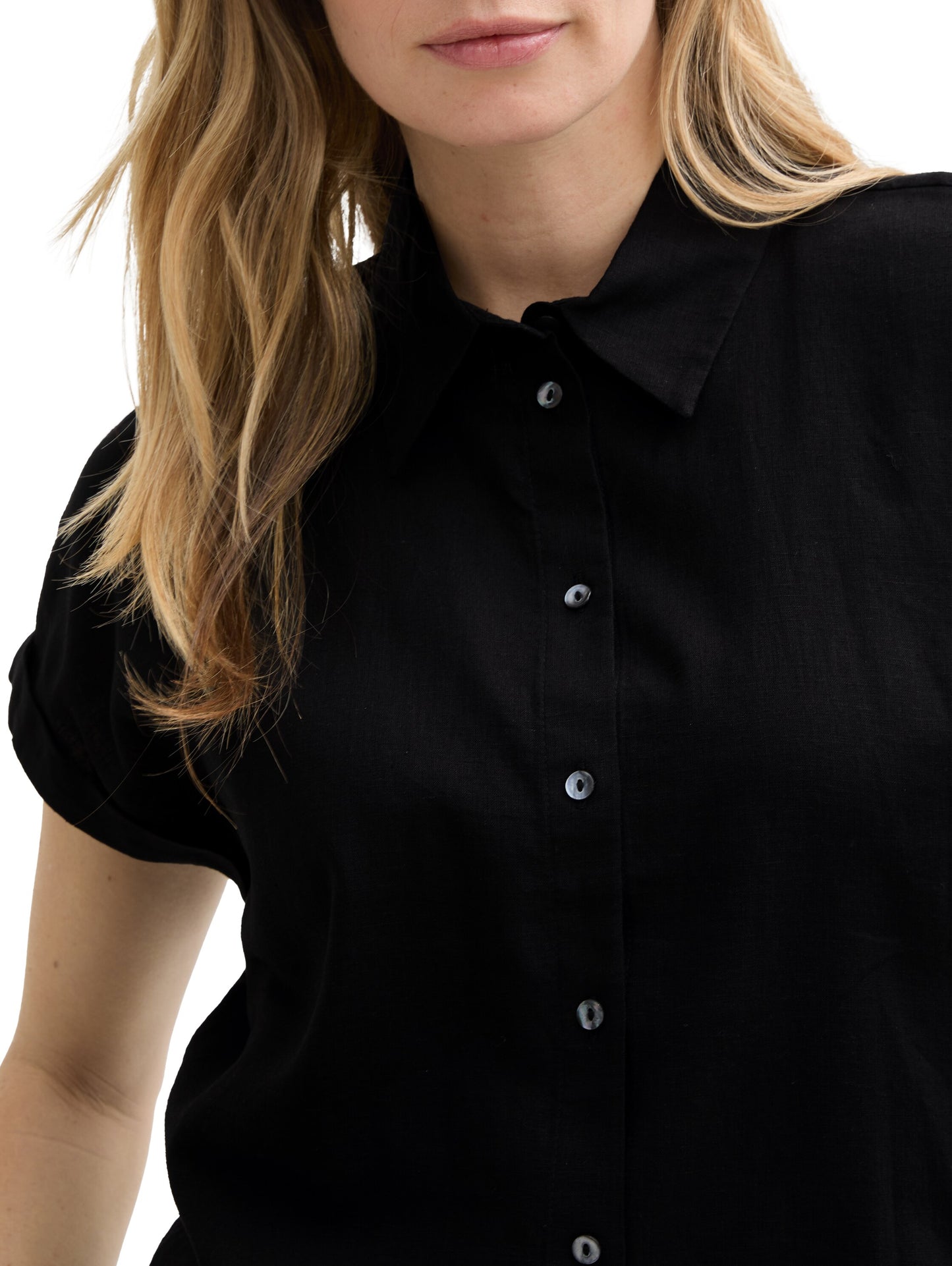 Loose Fit Bluse mit Leinenanteil