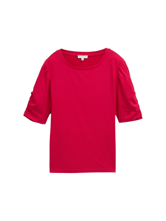T-Shirt mit Raffärmeln
