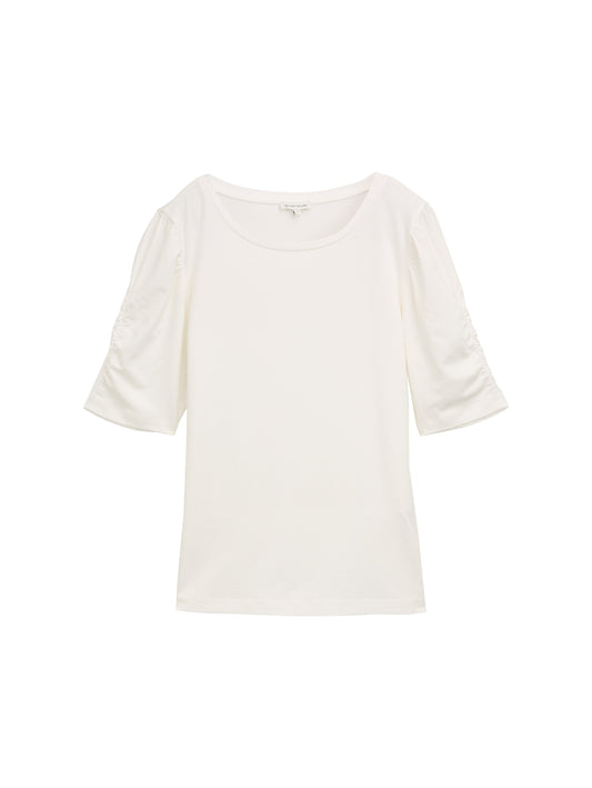 T-Shirt mit Raffärmeln
