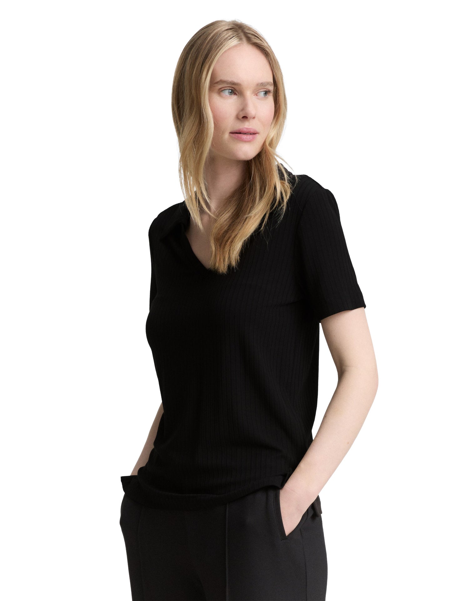 T-Shirt in Polo-Optik