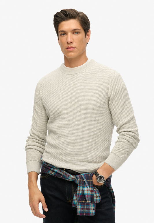 Strukturierter Strickpullover mit Rundhalsausschnitt