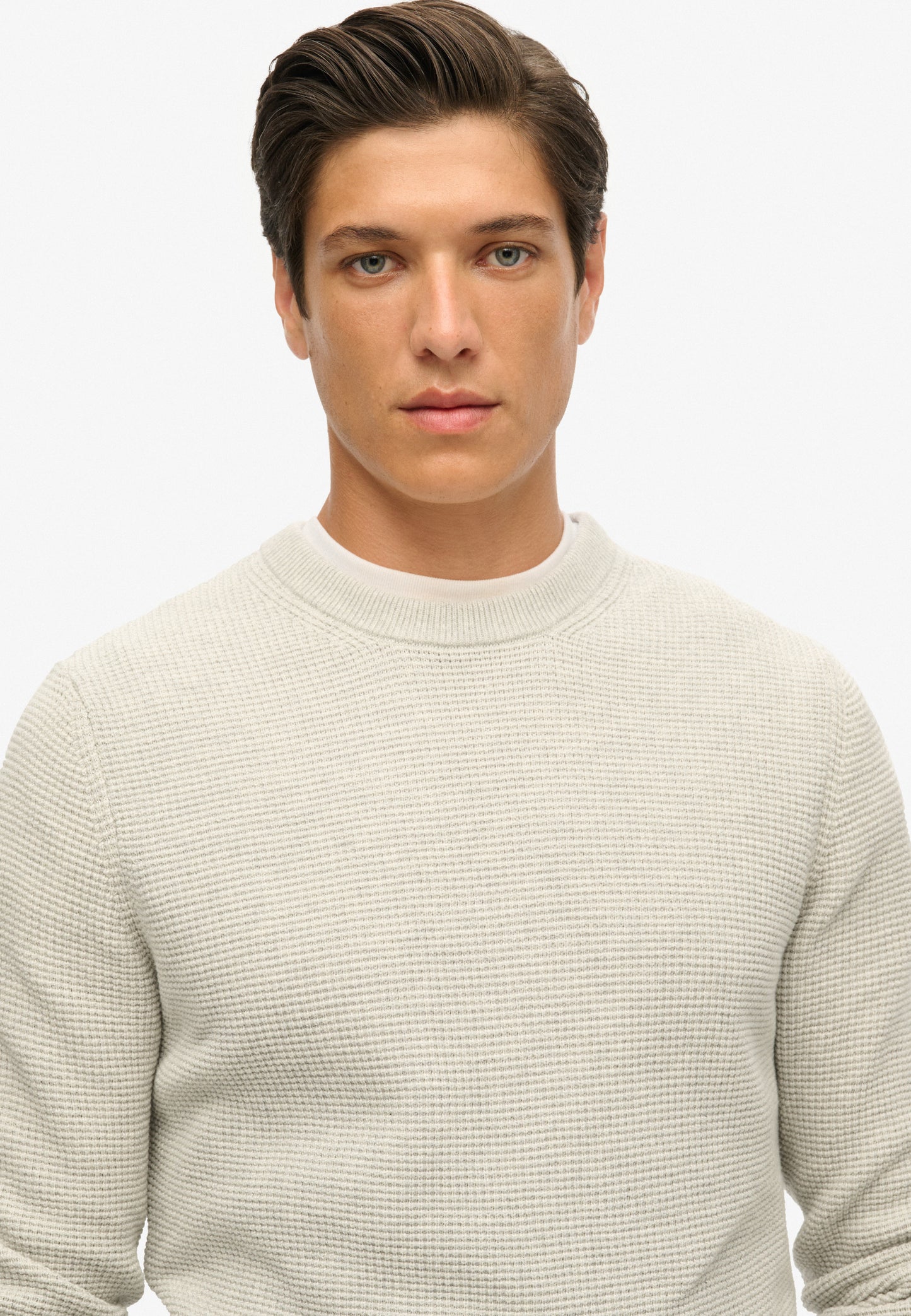 Strukturierter Strickpullover mit Rundhalsausschnitt
