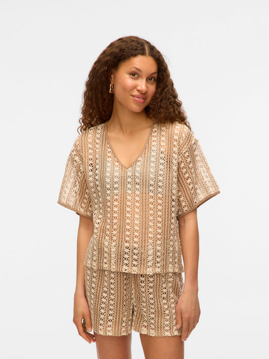 VMOHIO SS V-NECK OVERSIZE TOP JRS GA