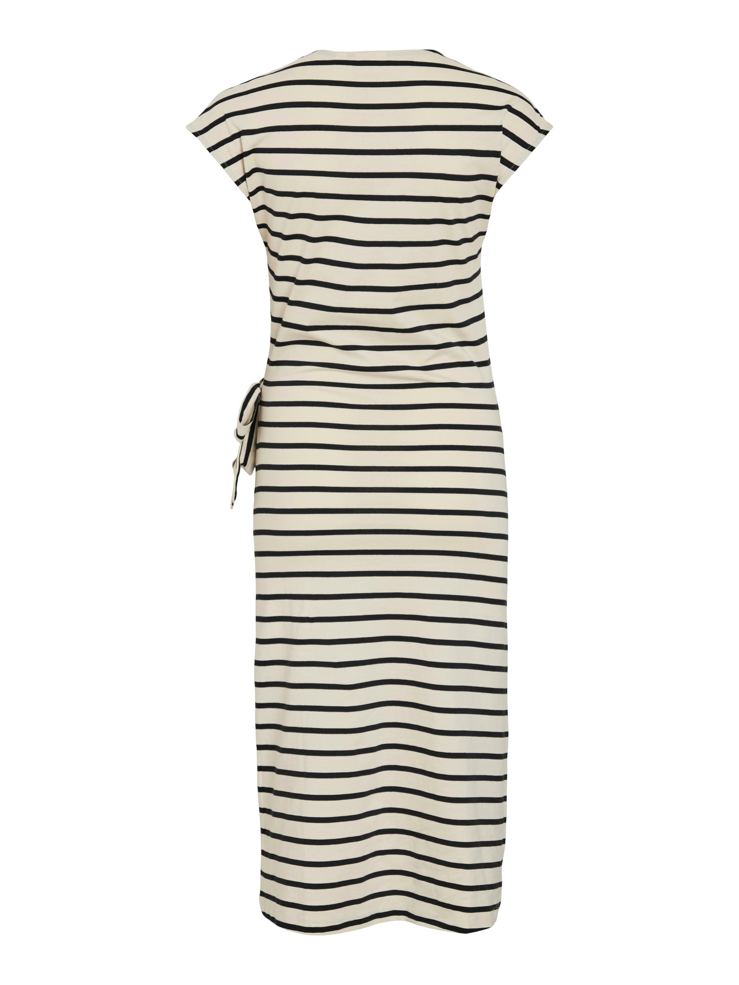 VIPOMPIA O-NECK CAP SLEEVE MIDI DRESS
