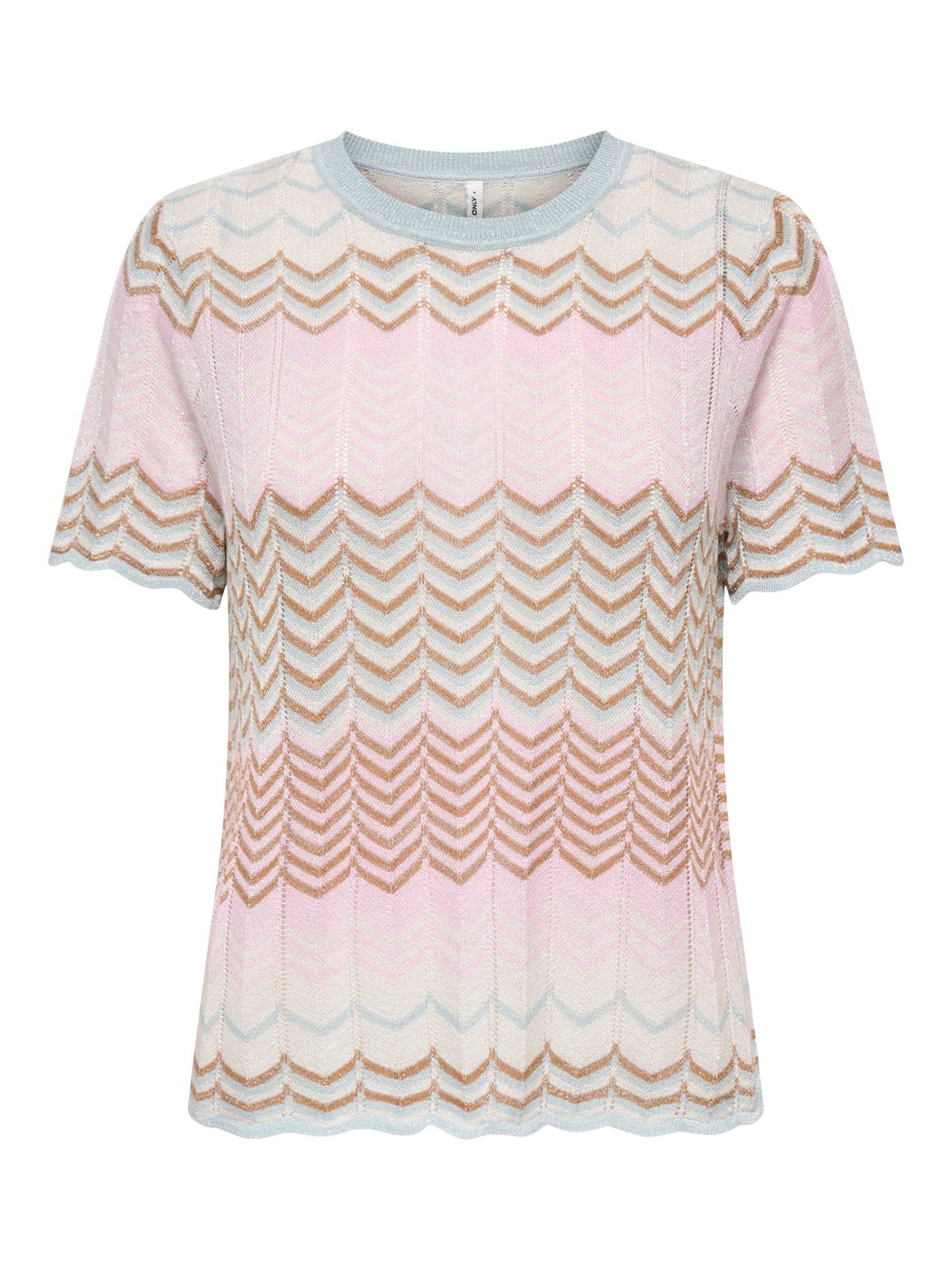 ONLALVIRA LIFE SS GLITTER O-NECK KNT